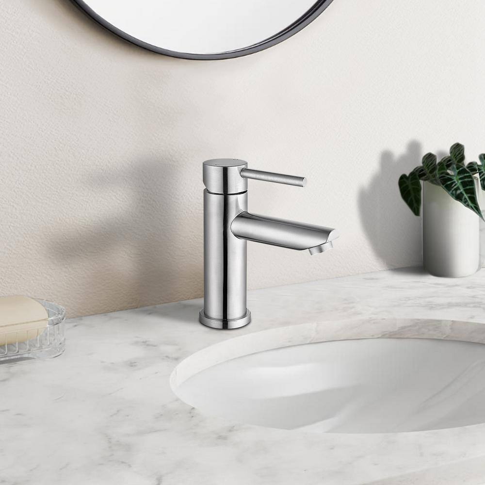 Modern Luxurious Single Handle Single Hole Bathroom Sink Faucet Bathroom Faucet in Brushed Nickel price history on PriceWatchPro