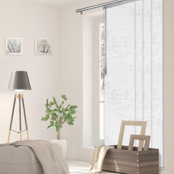 EMOH Primrose Adjustable Sliding Single Rail Track with 23.5 in. Slates, Extendable 48 in. to 88 in. W x 116 in. L