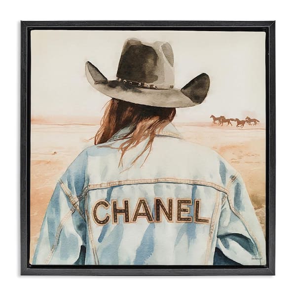 Stupell Industries Desert Cowgirl Glam Brand by Amanda Greenwood Black Floater Frame People Graphic Art Print 25 in. x 25 in.