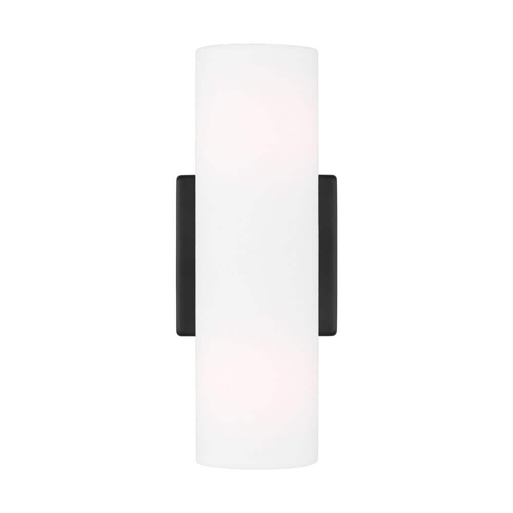 Capalino 12" White Cylinder Modern Vanity Sconce