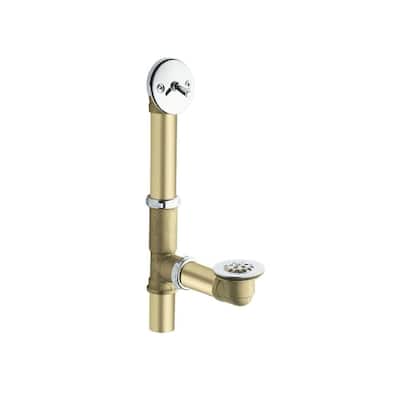 Brass Trip-Lever Tub Drain Assembly in Chrome