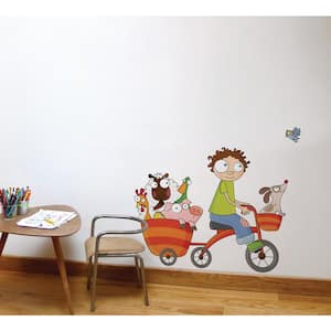 (41.4 in x 35.5 in) Multi-Color "Free Wheel" Kids Wall Decal