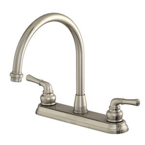 Prestige Collection 2-Handle High-Arc Standard Kitchen Faucet with Matching Side Spray in Brushed Nickel