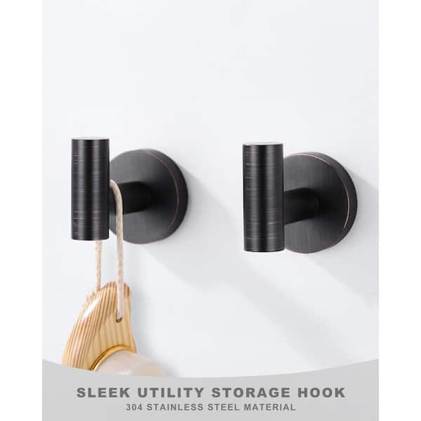 Stainless Steel J-Hook Robe/Towel Hook in Oil Rubbed Bronze 2-Pack