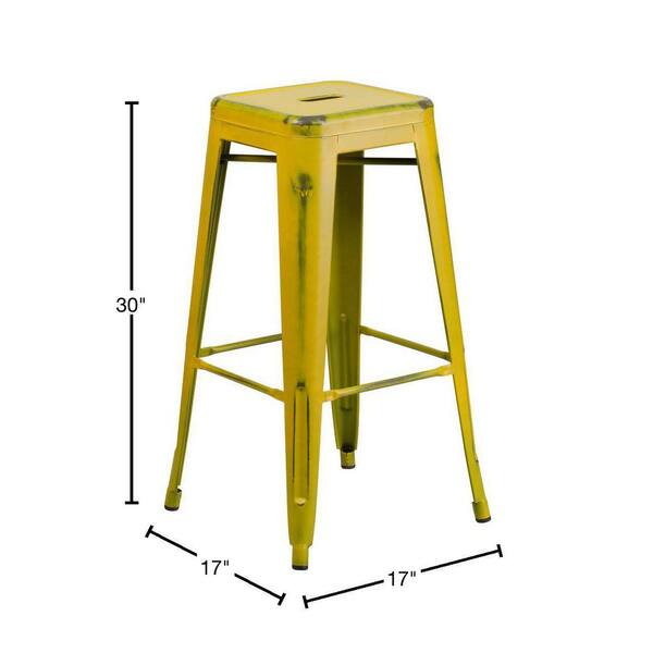 Distressed yellow best sale bar stools