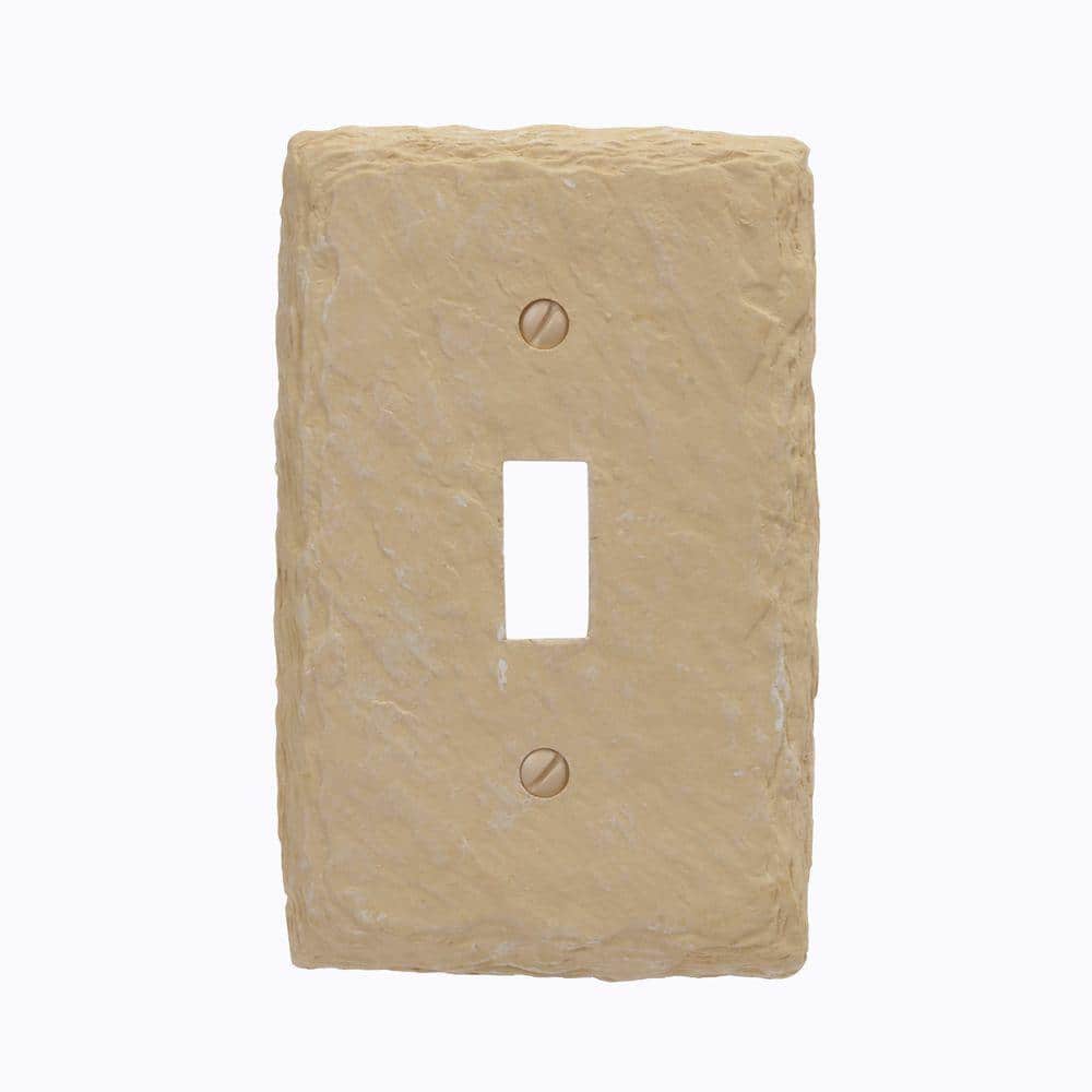 Almond Faux Slate Single Toggle Wallplate