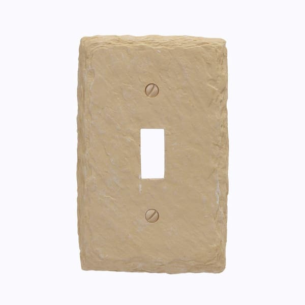 AMERELLE Faux Slate 1 Gang Toggle Resin Wall Plate - Almond