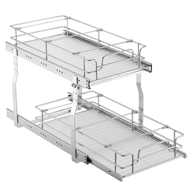 Pull-Out Cabinet Organizer, Heavy-Duty Slide-Out Shelf, Roll-Out Drawer, Fits 13.5"W x 22"D x 18"H