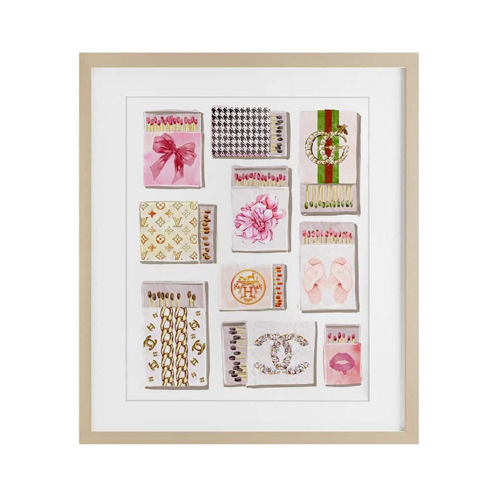 Glam Girl Matchboxes by Ziwei Li 1 Piece Birch Under Glass Framed Abstract Graphic Art Print 21 in. x 17 in. price history on PriceWatchPro