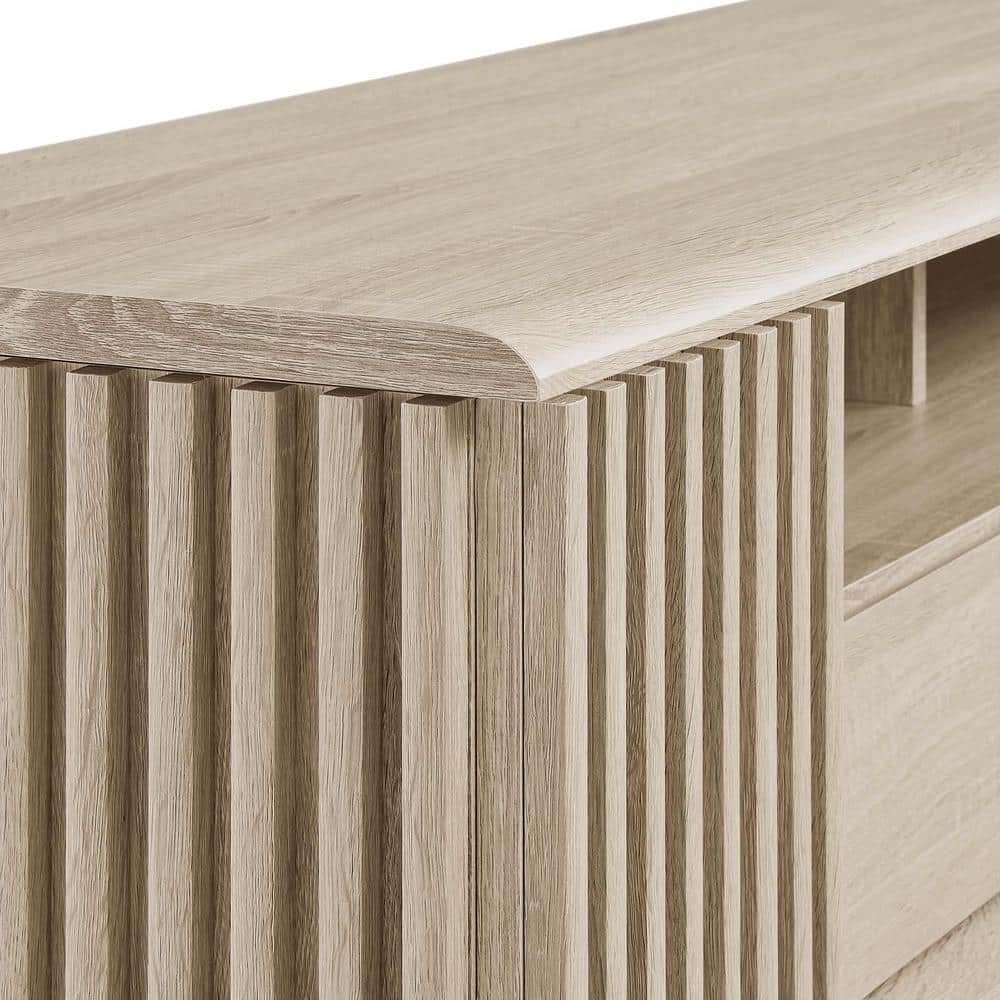Eudora 60'' Light Oak Modern TV Stand with Cabinet