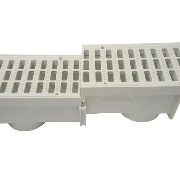 NDS 2 ft. Plastic Spee-D Channel Drain Grate in Gray 241-1 - The Home Depot