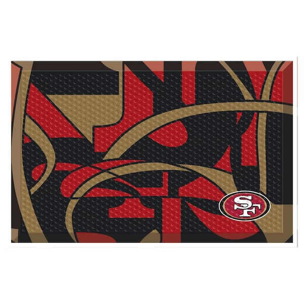 FANMATS San Francisco 49ers XFIT Design 19 in. x 30 in. Rubber Scraper Door Mat