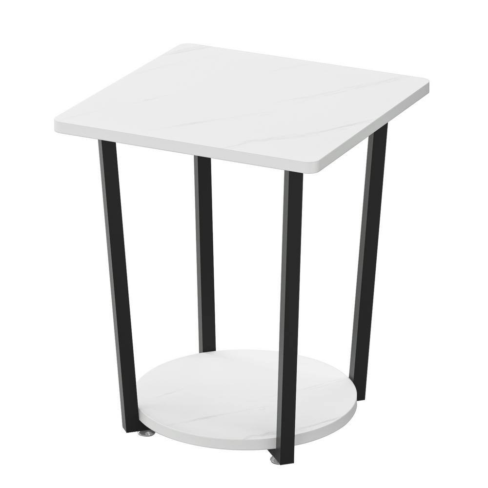 Tribesigns MultiPurpose White End Table, Tribesigns 2Tier Side Table