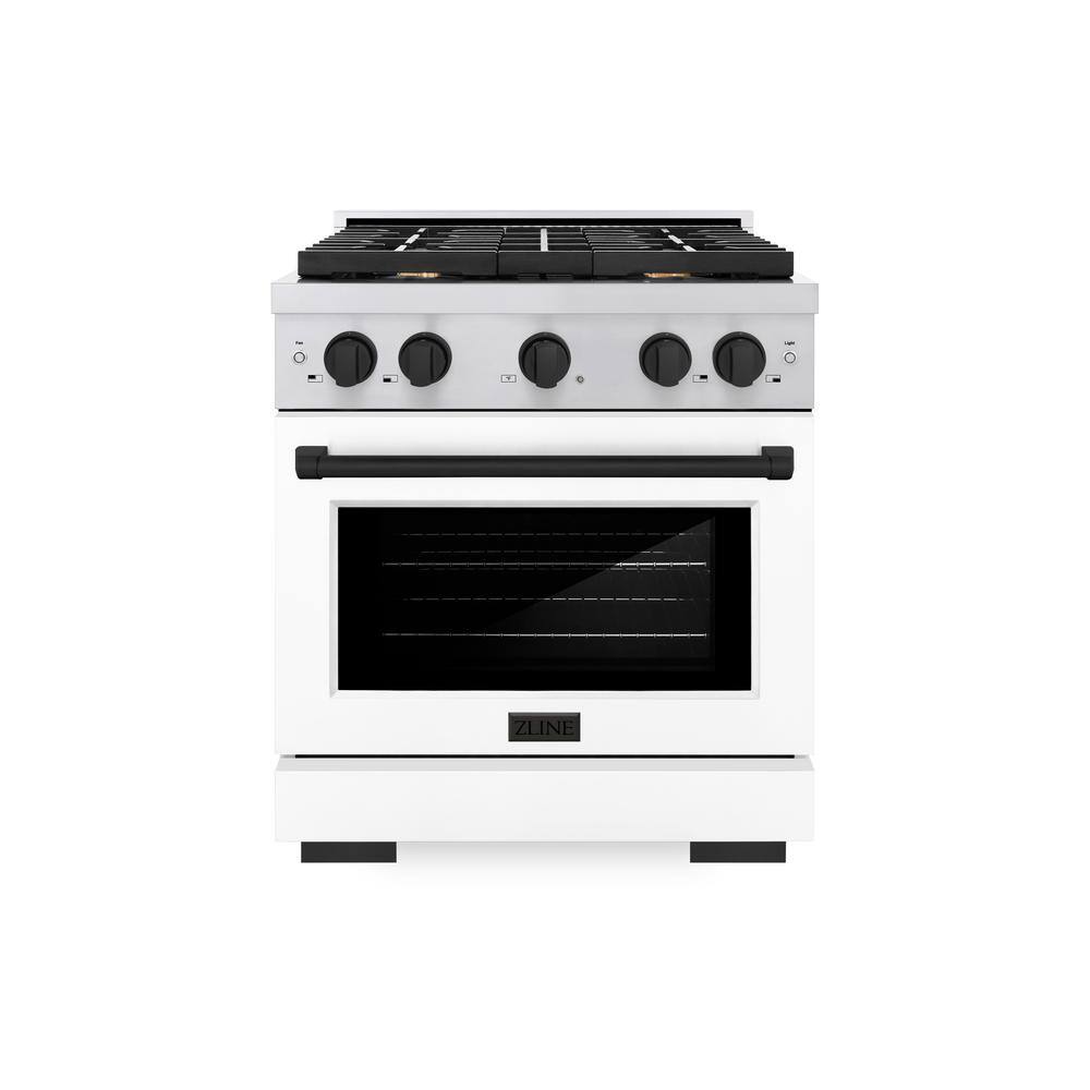 Autograph Edition 30 in. 4-Burner Gas Range with Convection Oven in Stainless Steel, White Matte and Black Matte price history on PriceWatchPro
