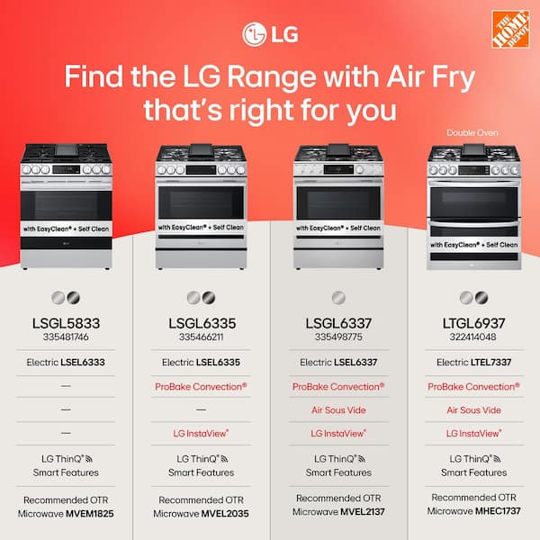 LG Smart Gas 30 in. 5 Burners Slide In Gas Range in Stainless