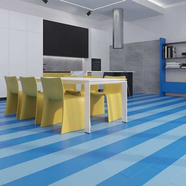 Lucida USA (Sample) MonoCore Bilberry Blue Solid 22-mil Interlocking Luxury Vinyl Plank