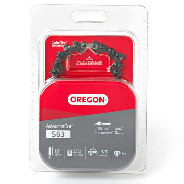 Oregon S63 Chainsaw Chain for 18 in. Bar Fits Craftsman, Worx, and Greenworks
