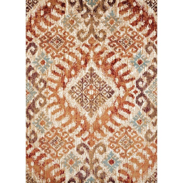 Bridges Verazanno Crimson 5 ft. 3 in. x 7 ft. 2 in. Area Rug
