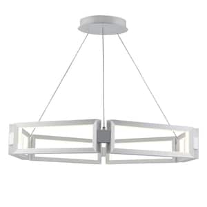 Skylar 35.75 in. Dimmable Integrated LED White Chandelier Light Fixture