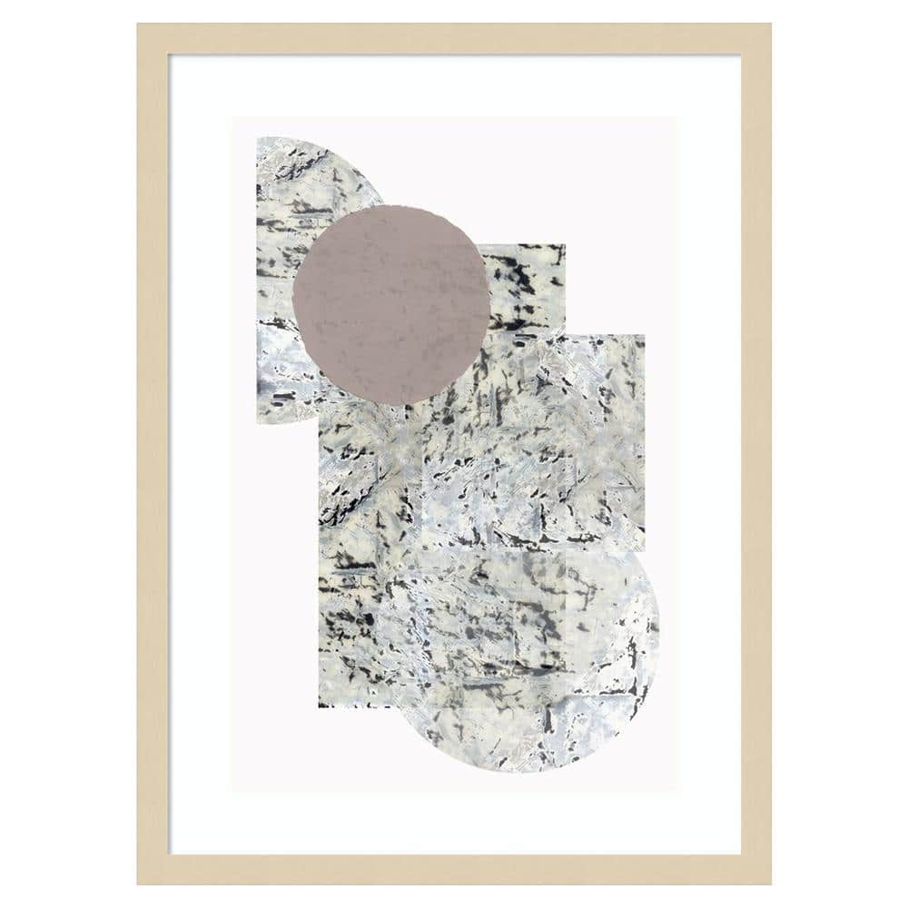 Direction II Abstract Geometric Framed Wall Art in Natural Wood