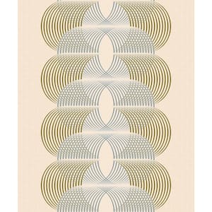 Falkirk Ophia Semi-Circles Brown, Grey, Beige Vinyl Peelable Roll (Covers 57 sq. ft.)