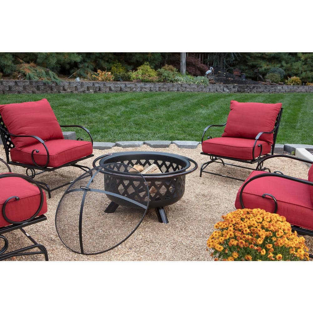 Bronze Lattice Design Wood Burning Outdoor Fire Pit