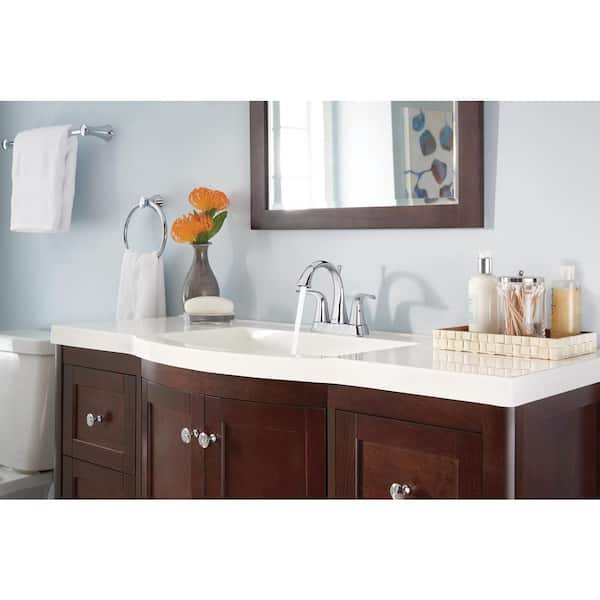 Lahara 4 in. Centerset 2-Handle Bathroom Faucet with Metal Drain Assembly in Chrome
