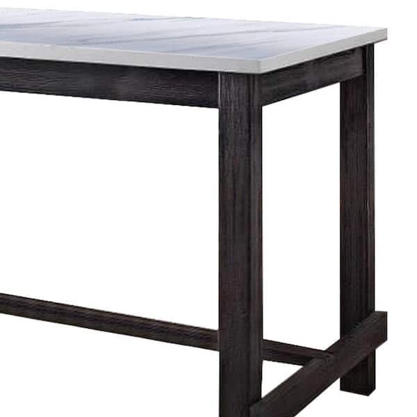 Acme Furniture Yelena 60 in. Rectangle Weathered Espresso Marble