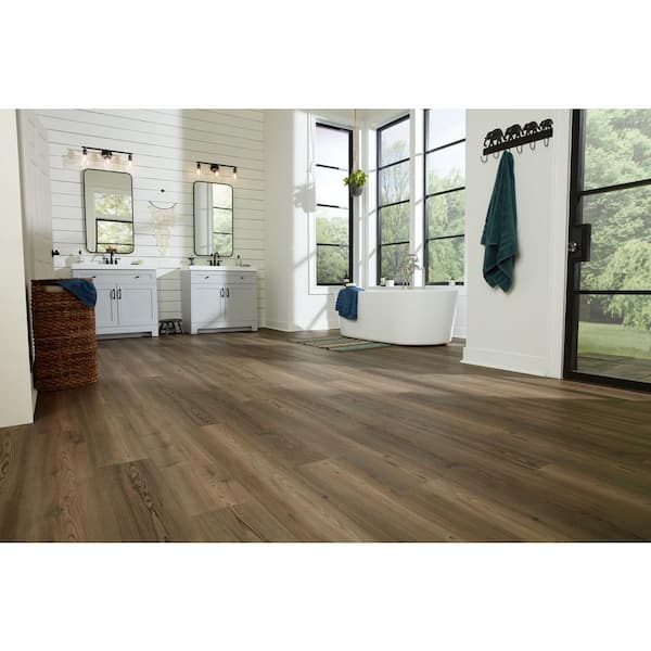 Pergo Defense+ Classic Weathered Pine 20 MIL x in. W x 48 in. L Click Lock Waterproof Vinyl Plank Flooring (17 sqft/case) PDP01-822 - The Home Depot
