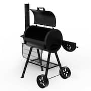 Signature Heavy-Duty Compact Barrel Charcoal Grill in Black