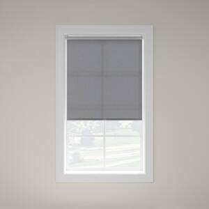 Slate Cordless UV Blocking Reflective Polyester Solar Screen Roller Shade - 56 in. W x 74 in. L