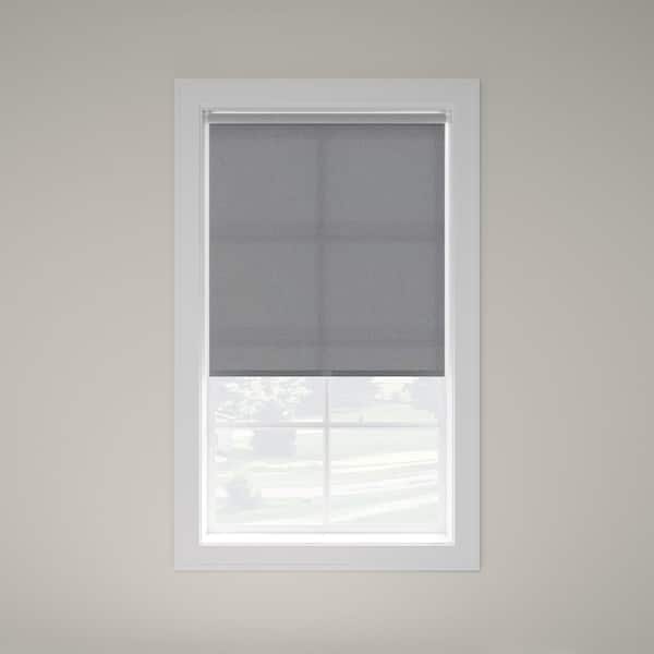 Slate Cordless UV Blocking Reflective Polyester Solar Screen Roller Shade 67 in. W x 74 in. L