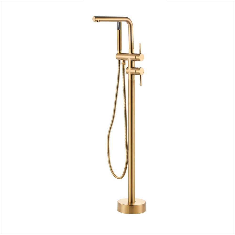 2-Handle Freestanding Tub Faucet with Handshower in. Brushed Gold price history on PriceWatchPro