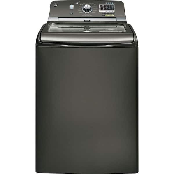 GE 4.8 cu. ft. High-Efficiency Top Load Washer with Steam in Metallic Carbon, ENERGY STAR