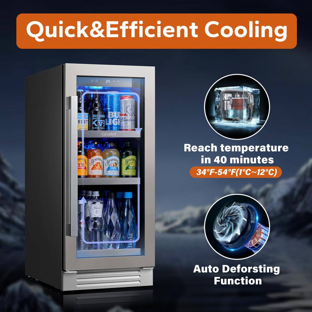 30 in. Dual Zone 200-Cans Beverage Cooler Built-In or Freestanding Fridge Side-by-Side Refrigerators Frost Free in Black