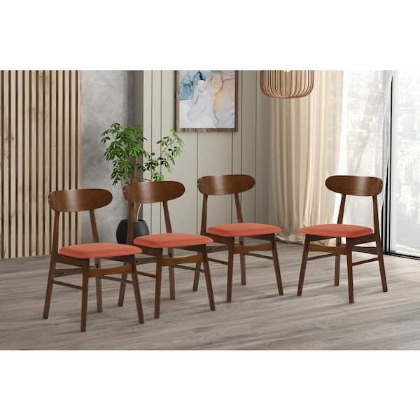 NEW CLASSIC HOME FURNISHINGS New Classic Furniture Morocco Orange Polyester Fabric Seat Dining Side Chair (Set of 4)