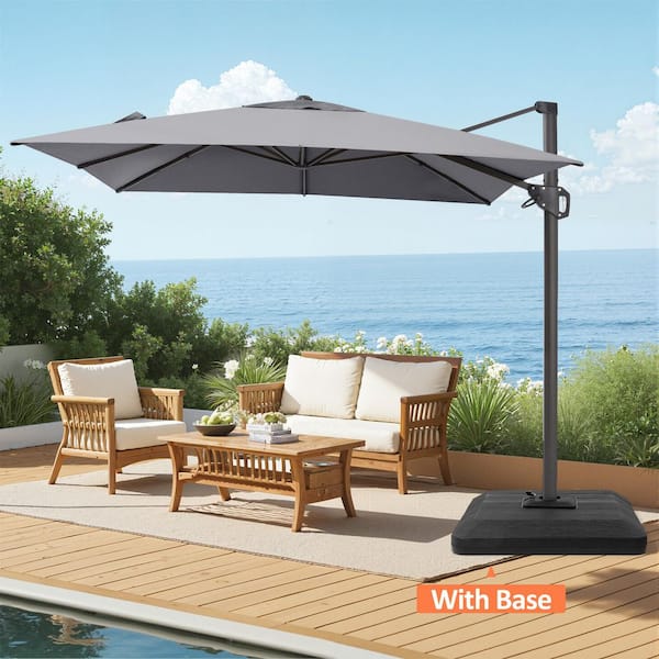 cantilever swivel patio umbrellas 11x11ft Backyard Telescopic Umbrella, Extra Large Umbrella, Turquoise Blue or at the beach 10FT Outdoor Cantilever Umbrella Patio