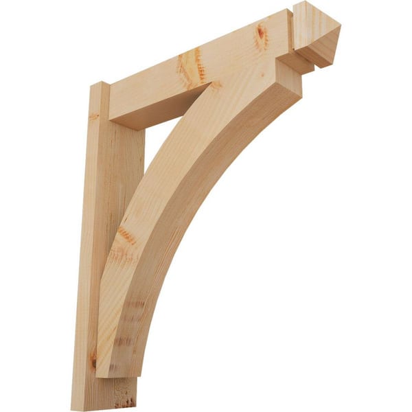 Ekena Millwork 6 in. x 28 in. x 24 in. Douglas Fir Thorton Arts and Crafts Smooth Outlooker