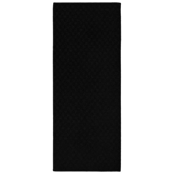 Garland Rug Medallion Black 2 ft. x 5 ft. Geometric Runner Rug