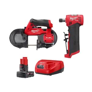 M12 FUEL 12-Volt Lithium-Ion Cordless Compact Band Saw & M12 FUEL 1/4 in. Right Angle Die Grinder with Battery & Charger