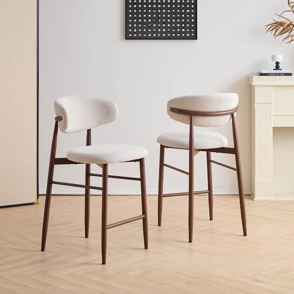 NEW CLASSIC HOME FURNISHINGS NEW CLASSIC HOME FURNISHINGS Royce Beige Fabric Upholstered Bar Stools (Set of 2)