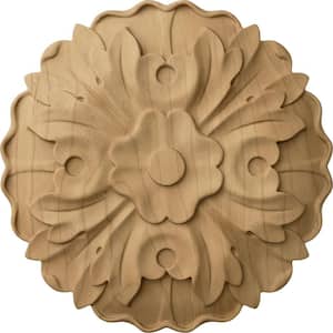 9-1/4 in. x 1-1/8 in. x 9-1/4 in. Unfinished Wood Maple Large Kent Floral Rosette