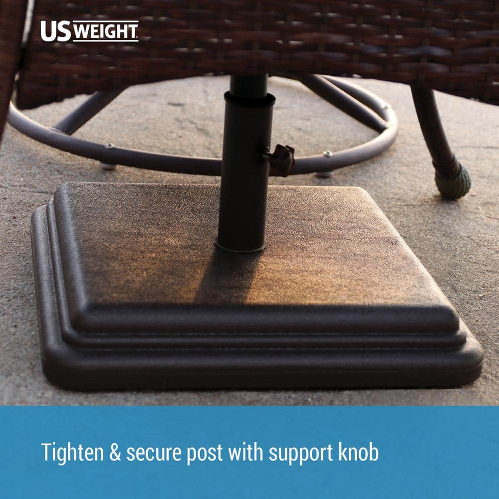 Black Textured Concrete Patio Umbrella Base