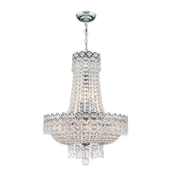Worldwide Lighting Empire Collection 8-Light Polished Chrome Crystal Chandelier