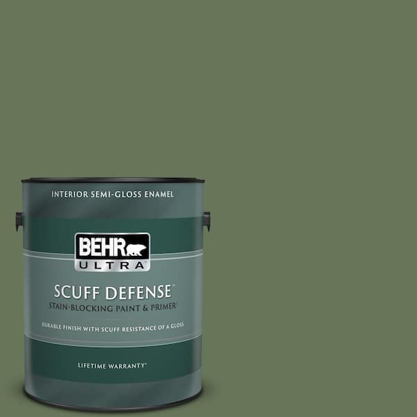 BEHR ULTRA 1 gal. #PPU10-01 Scallion Extra Durable Semi-Gloss Enamel Interior Paint & Primer