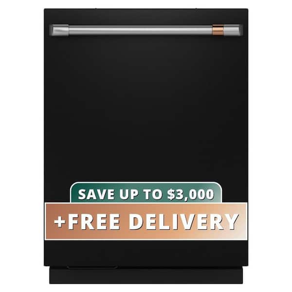 24 in. Custom Fit Top Control Smart Dishwasher in Matte Black with Stainless Interior, Ultra Wash, LED Lights, 39 dBA