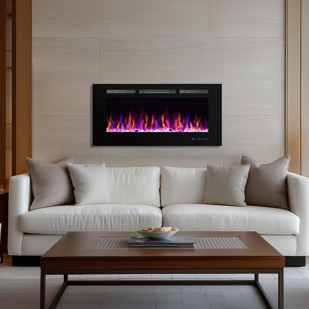 45 in. Wall-Mounted & Recessed Fireplace Inserts, Multicolor Flame, Remote Control, APP, Voice control,Thermostat,Timer, price history on PriceWatchPro