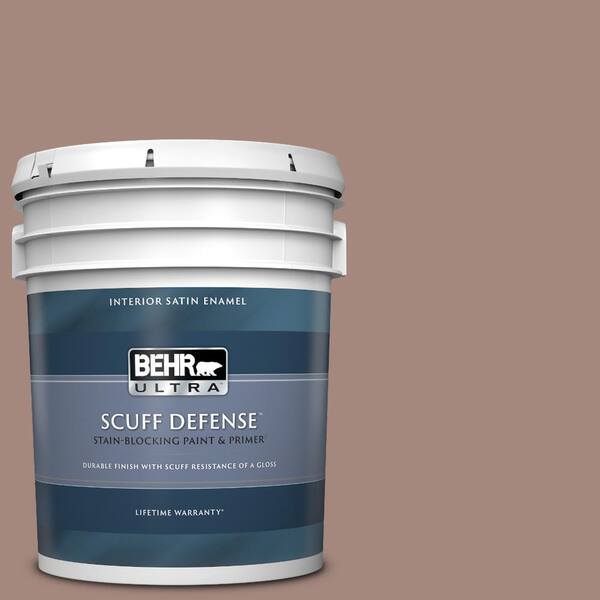 BEHR ULTRA 5 gal. #BNC-11 Pink Granite Extra Durable Satin Enamel Interior Paint & Primer