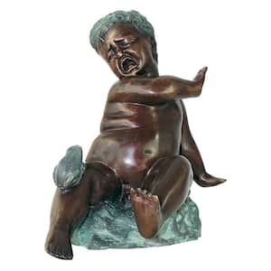 Child's Splashy Surprise Frog Cast Bronze Piped Spitting Statue