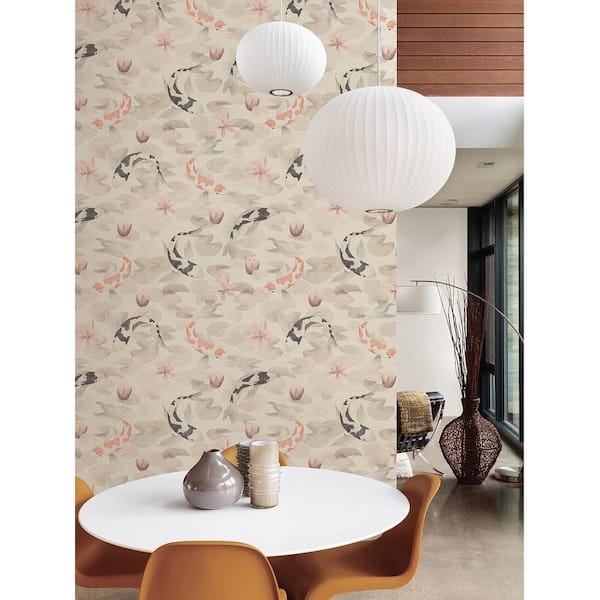 Nobu Beige Koi Fish Wallpaper